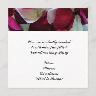 Valentines Day Dinner Party Invitation Rose Pedals