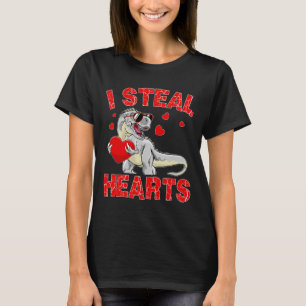 Valentines Day Dinosaur I Steal Hearts Boys Men Lo T-Shirt