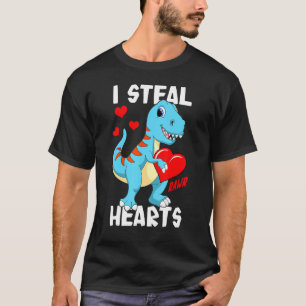 Valentines Day Dinosaur Kids I Steal Hearts Cute B T-Shirt