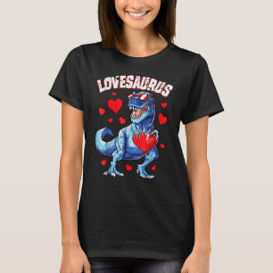 Valentines Day Dinosaur Lovesaurus rex Boys Men Ki T-Shirt