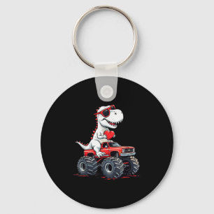 Valentines Day Dinosaur Monster Truck With Heart B Key Ring