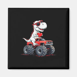 Valentines Day Dinosaur Monster Truck With Heart B Magnet