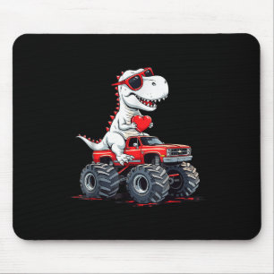 Valentines Day Dinosaur Monster Truck With Heart B Mouse Mat