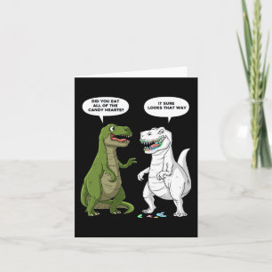 Valentines Day Dinosaur T Rex Fun Hearts Girls Boy Card