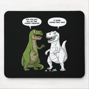 Valentines Day Dinosaur T Rex Fun Hearts Girls Boy Mouse Mat