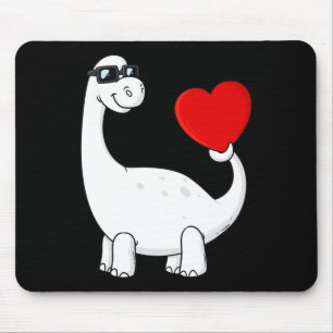 Valentines Day Dinosaur With A Heart Cute Boys Gir Mouse Mat