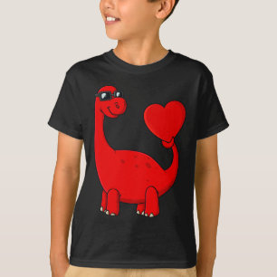 Valentines Day Dinosaur With A Heart Fun Boys Girl T-Shirt