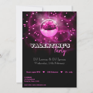 Valentine's Day Disco Ball - Party Invitation