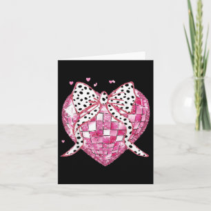 Valentines Day Disco Heart Coquette Bow Gifts For  Card
