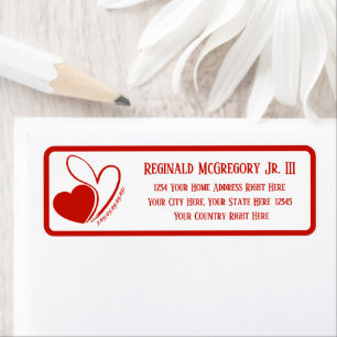 Valentine's Day Distorted Tilted Hearts Address