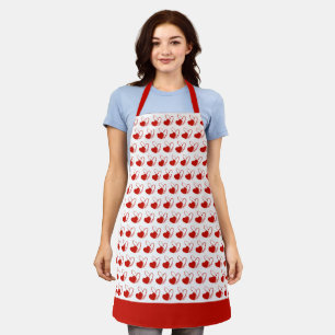 Valentine's Day Distorted Tilted Hearts Apron