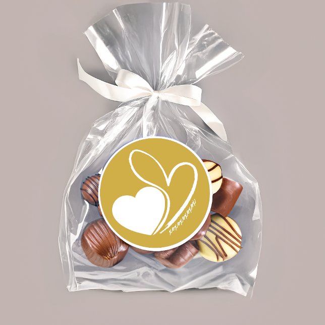 Valentine's Day Distorted Tilted Hearts Classic Round Sticker (Creator Uploaded)