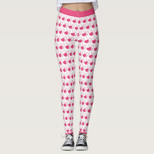 Valentine's Day Distorted Tilted Hearts Leggings