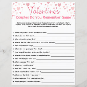 Valentine's Day Do You Remember Game