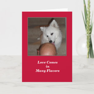 Valentine's Day Dog and Bald Man Greeting Card