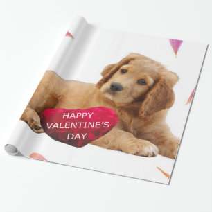 Valentine's Day Dog heart wrapping paper