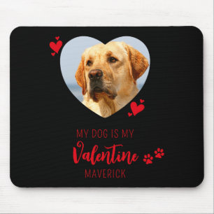 Valentines Day Dog Lover Custom Heart Pet Photo T Mouse Mat