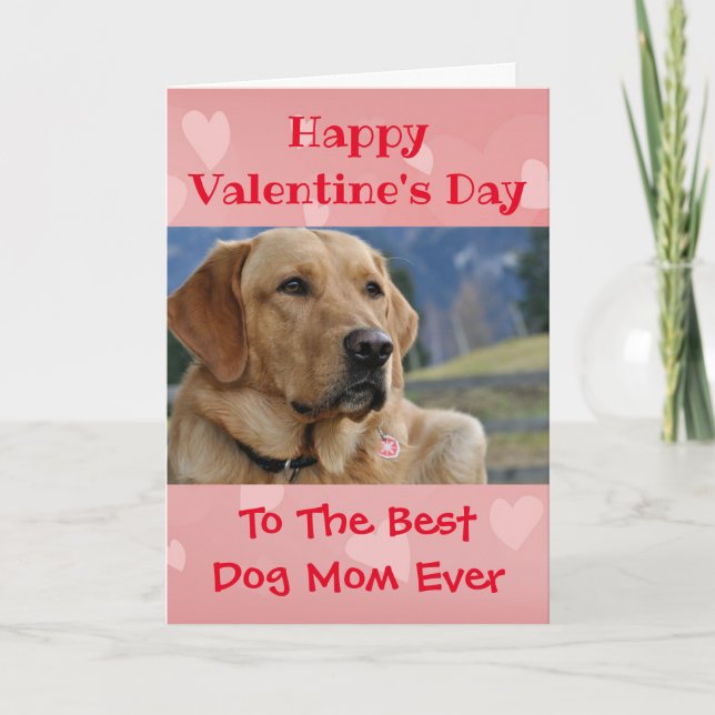 Valentines Day Dog Mum Worlds Best Ever Pet Photo Card (Front)