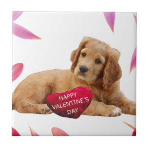 Valentine's Day Dog Photo Tile