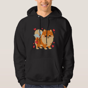 Valentines Day Dog Pomeranian Puppy Kids Boys Hoodie