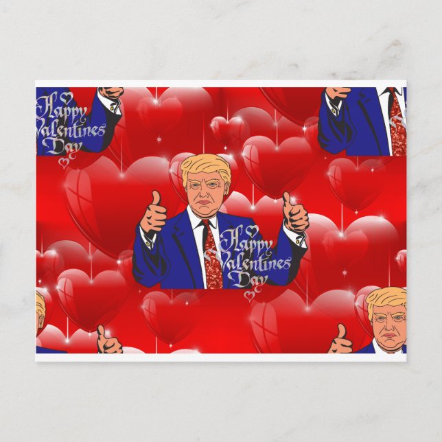 valentines day donald trump holiday postcard (Front)