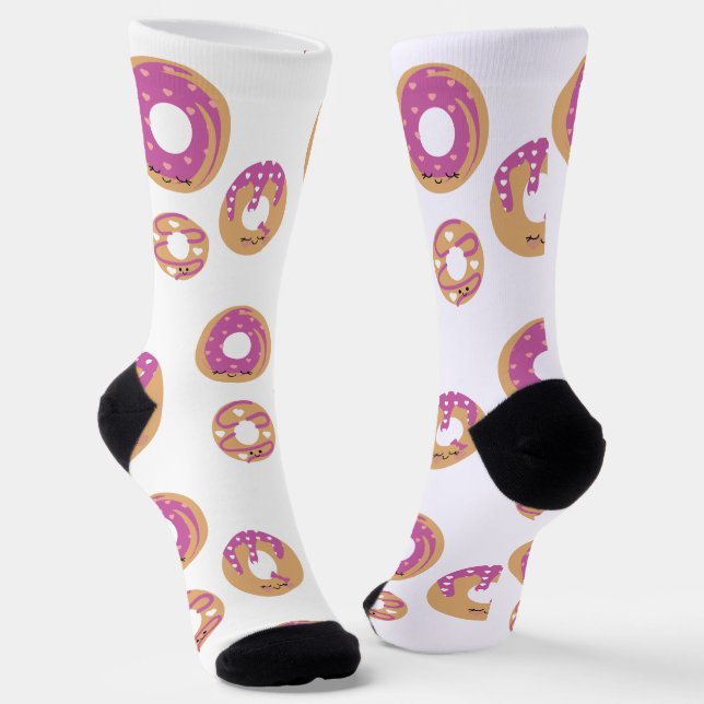 Valentines Day  Doughnuts Snack Socks (Angled)