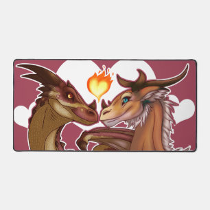 Valentine's Day Dragons Desk Mat