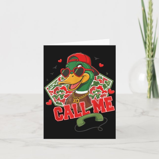 Valentine's Day Duck Hunting Camo Call Me Toddler  Card (Front)