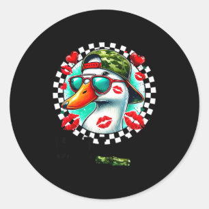 Valentine's Day Duck Hunting Camo Call Me Toddler  Classic Round Sticker