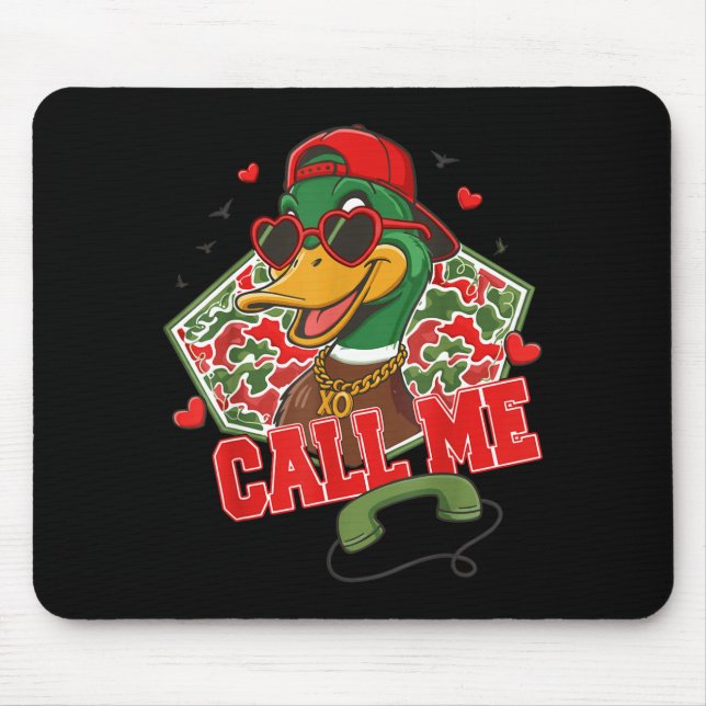 Valentine's Day Duck Hunting Camo Call Me Toddler  Mouse Mat (Front)