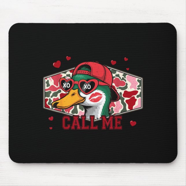 Valentine's Day Duck Hunting Camo Call Me Toddler  Mouse Mat (Front)