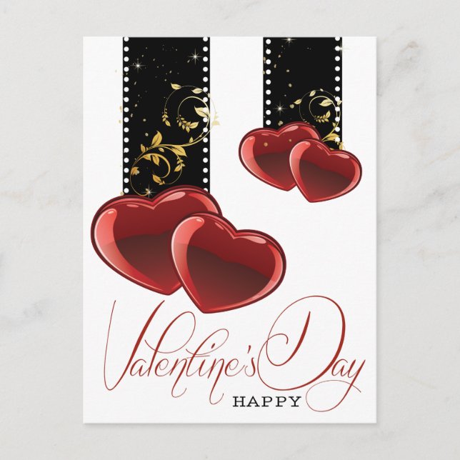 Valentine's Day elegant Holiday Postcard (Front)
