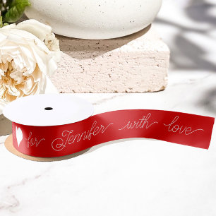 Valentine's Day elegant red and white  Satin Ribbon