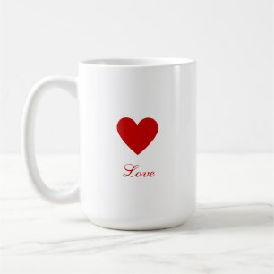 Valentine's Day Elegant Red Heart Love Coffee Mug