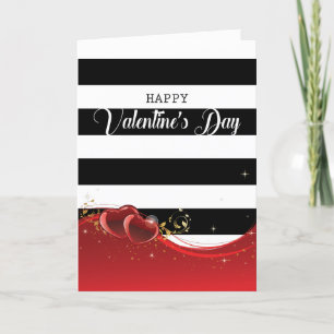 Valentine's Day elegant striped design Holiday Card