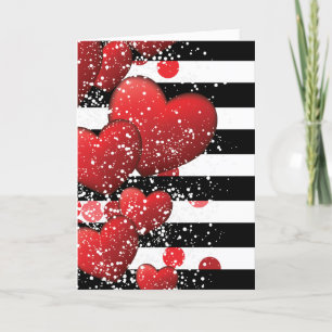 Valentine's Day elegant striped Holiday Card