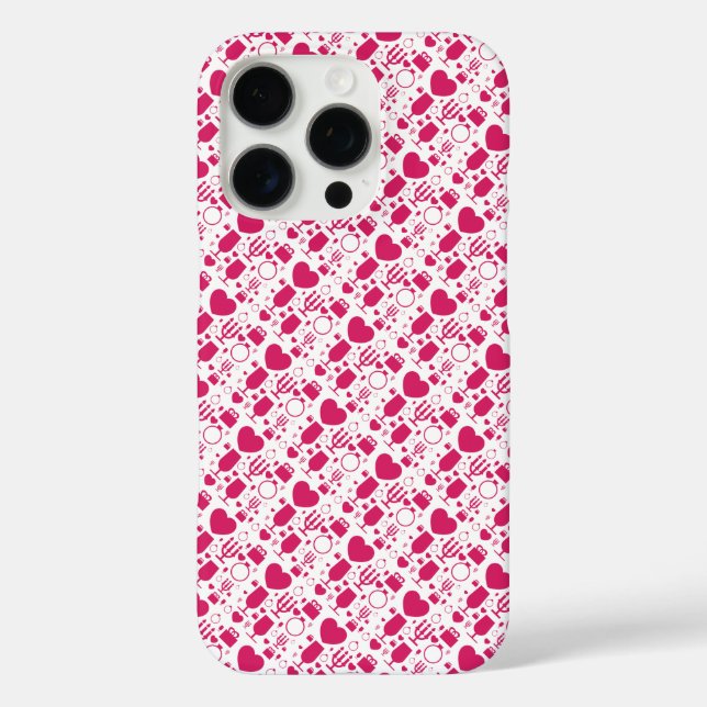 Valentines day elements patterns Case-Mate iPhone case (Back)
