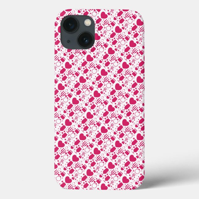 Valentines day elements patterns Case-Mate iPhone case (Back)