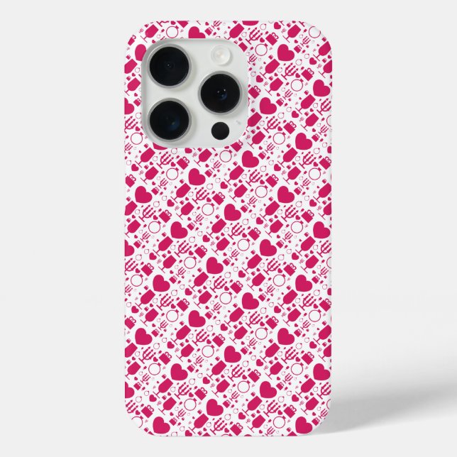 Valentines day elements patterns Case-Mate iPhone case (Back)