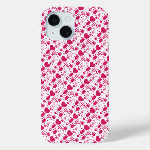 Valentines day elements patterns iPhone 15 case