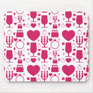 Valentines day elements patterns mouse mat