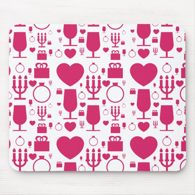 Valentines day elements patterns mouse mat (Front)