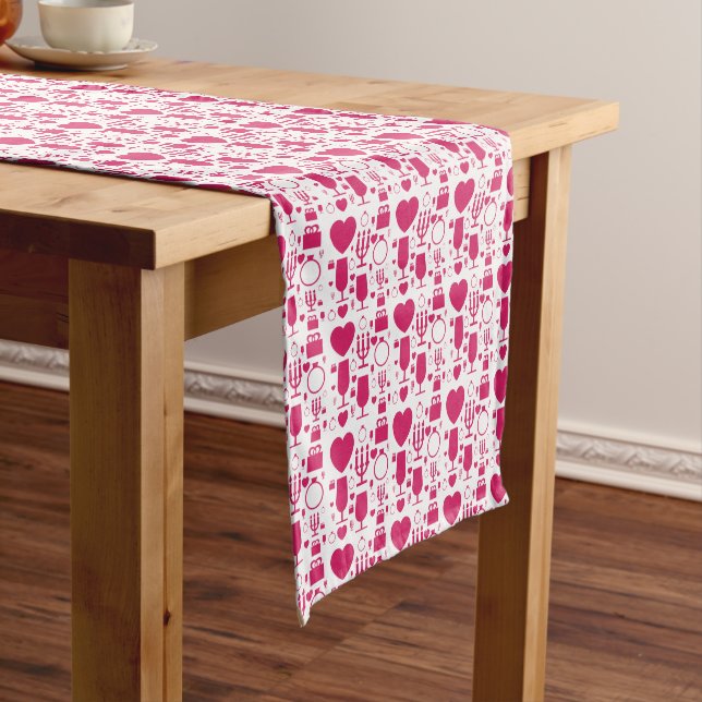 Valentines day elements patterns short table runner (In Situ)