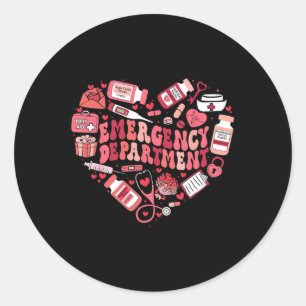 Valentines Day Emergency Department Er Ed Nurse Te Classic Round Sticker