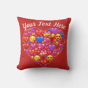 Valentine's Day Emoji Love Template Custom Cushion