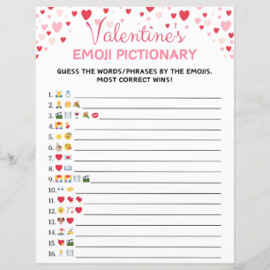 Valentine's Day Emoji Pictionary Game
