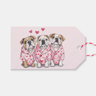 Valentines Day English Bulldog Gift Tags
