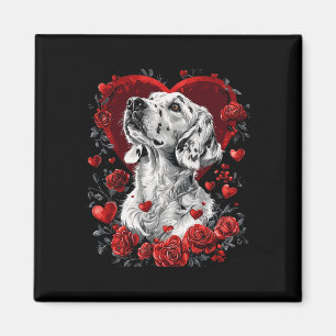 Valentine's Day English Setter Dog  Magnet