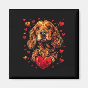 Valentine's Day Er Spaniel Artwork  Magnet