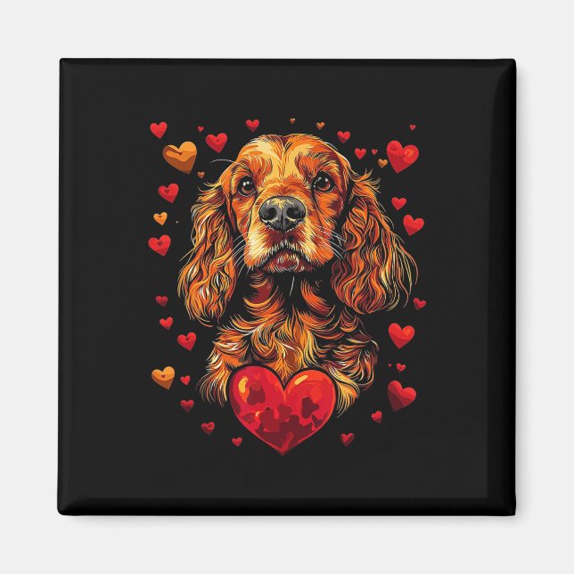 Valentine's Day Er Spaniel Artwork  Magnet (Front)